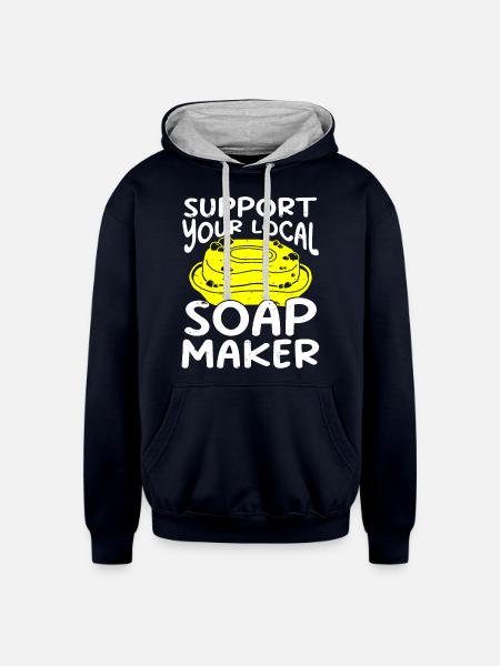 Soap Making Soap Maker - Unisex Contrast Hoodie - navy/heather gray