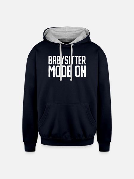 Babysitter Babysitting - Unisex Contrast Hoodie - navy/heather gray