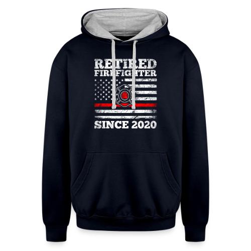 Retired Firefighter Since 2020 - Unisex Contrast Hoodie