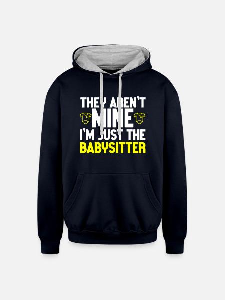Babysitter Babysitting - Unisex Contrast Hoodie - navy/heather gray