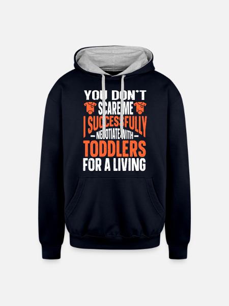 Babysitter Babysitting - Unisex Contrast Hoodie - navy/heather gray
