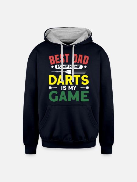Darts Dart Player - Unisex Contrast Hoodie - navy/heather gray