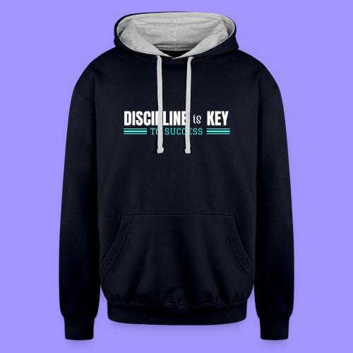 Discipline is Key to Success - Success Factors - Unisex Contrast Hoodie