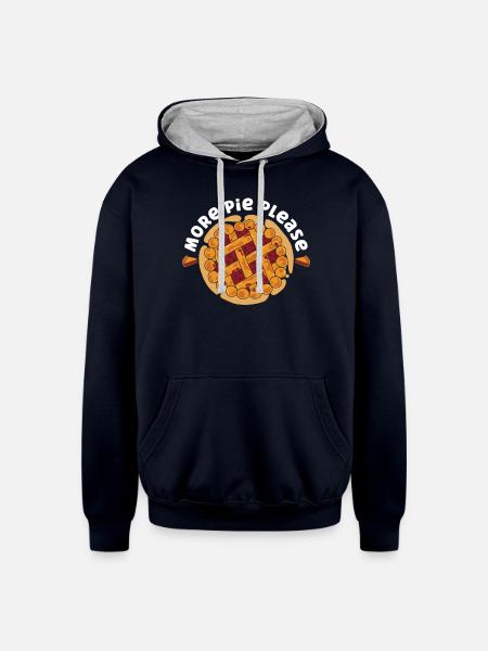 Thanksgiving Pie - Unisex Contrast Hoodie - navy/heather gray