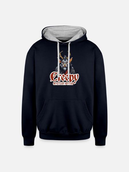 Cryptozoologists Cryptid Halloween - Unisex Contrast Hoodie - navy/heather gray