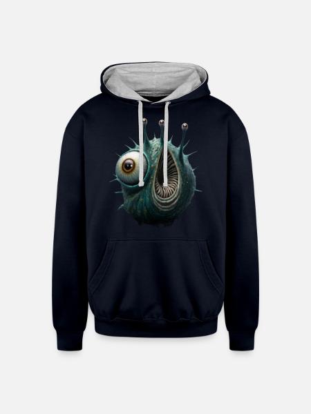 Fantastic Planet - Unisex Contrast Hoodie - navy/heather gray