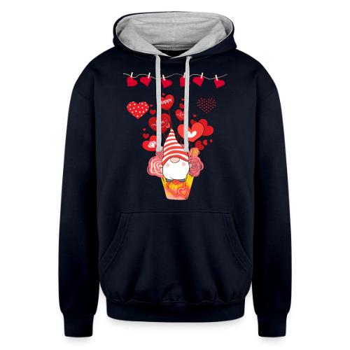 Design wrapped in love hearts, vibrating in love. - Unisex Contrast Hoodie