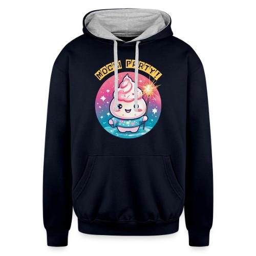 Kawaii Mochi Ice Cream: Coolest Treat for Summers - Unisex Contrast Hoodie