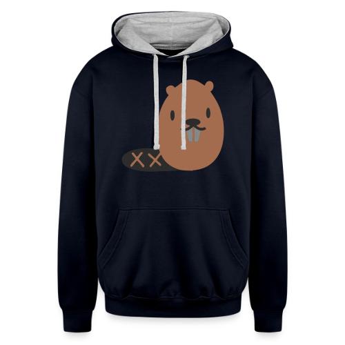 Cute Beaver - Unisex Contrast Hoodie