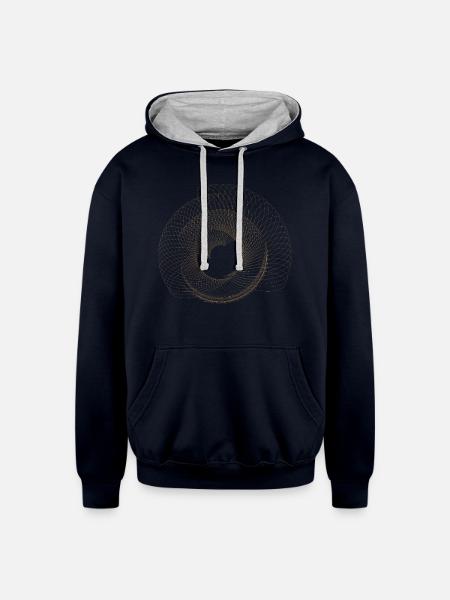 Abstract Dot Design - Unisex Contrast Hoodie - navy/heather gray