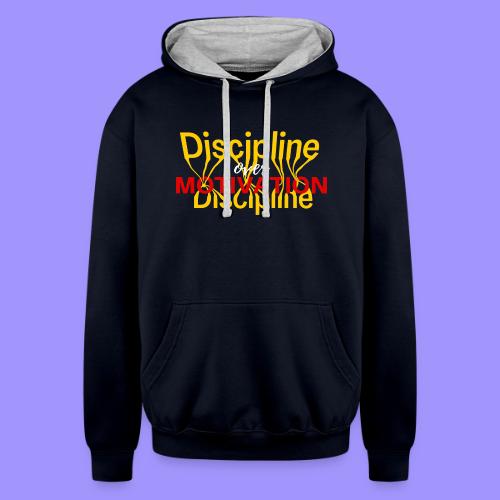 Discipline Over Motivation - Unisex Contrast Hoodie