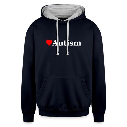 Heart Autism - Unisex Contrast Hoodie