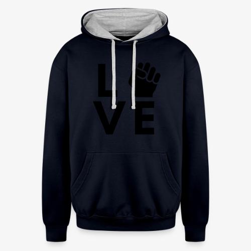 Black Fist Love - Unisex Contrast Hoodie