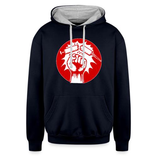 No Vaccine - Unisex Contrast Hoodie