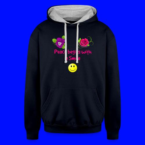 peace begins with a smile - Unisex Contrast Hoodie