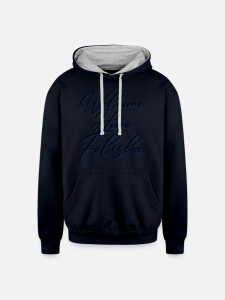 WelcomeHomeFelishaBlue - Unisex Contrast Hoodie - navy/heather gray