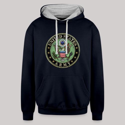 Worn US Army Seal - Unisex Contrast Hoodie
