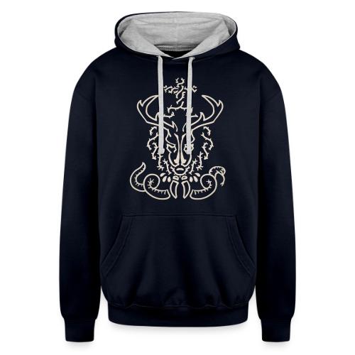 CHRISTmas Stag Light - Unisex Contrast Hoodie