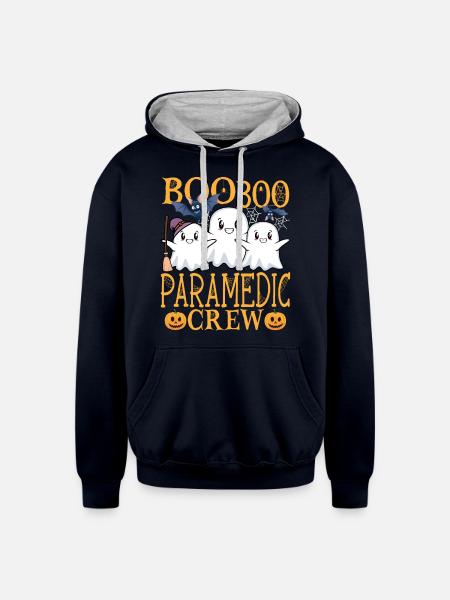Paramedic Halloween Crew Paramedic - Unisex Contrast Hoodie - navy/heather gray