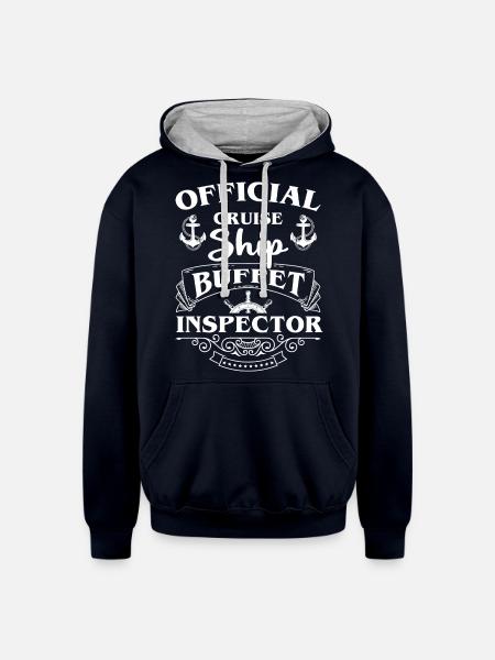 Food Dining Meal - Unisex Contrast Hoodie - navy/heather gray