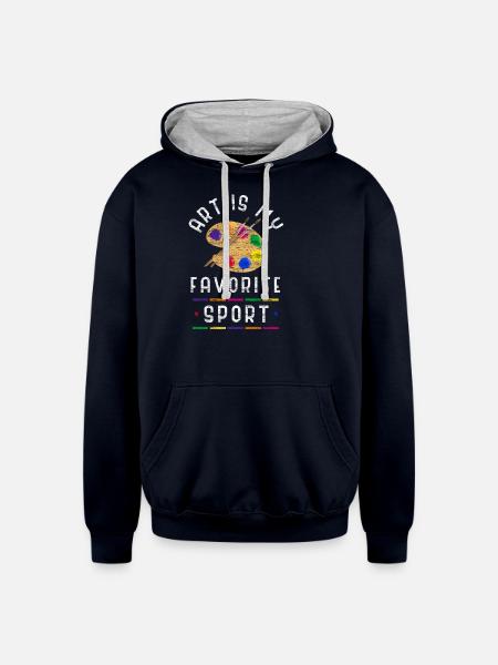 Artists - Unisex Contrast Hoodie - navy/heather gray