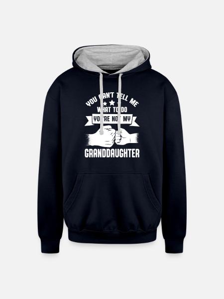 You cant Tell me what to do Youre not - Unisex Contrast Hoodie - navy/heather gray