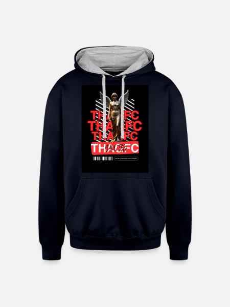 ThaGfc Guardian Angel Design - Unisex Contrast Hoodie - navy/heather gray