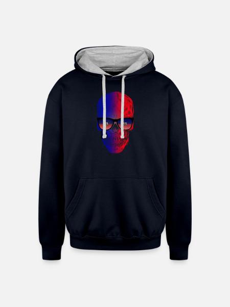 Haiti - Unisex Contrast Hoodie - navy/heather gray