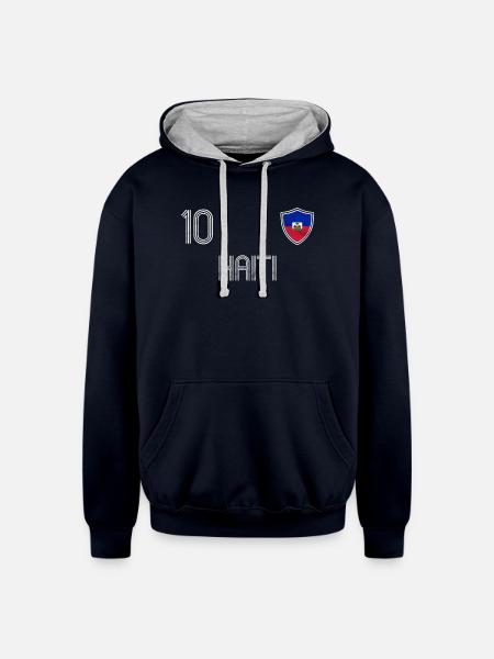 Haiti - Unisex Contrast Hoodie - navy/heather gray