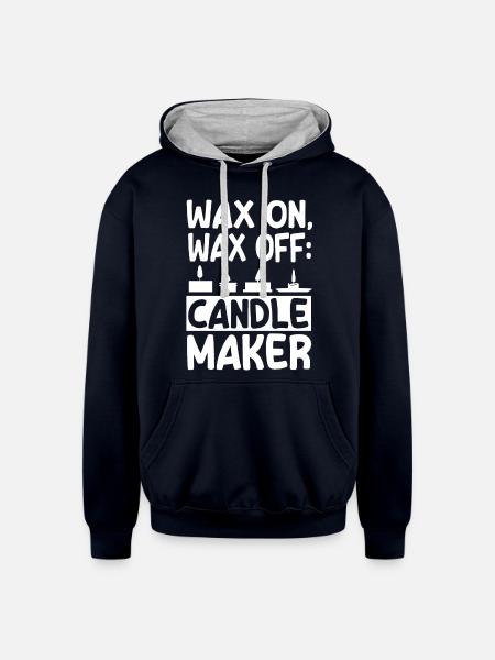 Candle Making - Unisex Contrast Hoodie - navy/heather gray