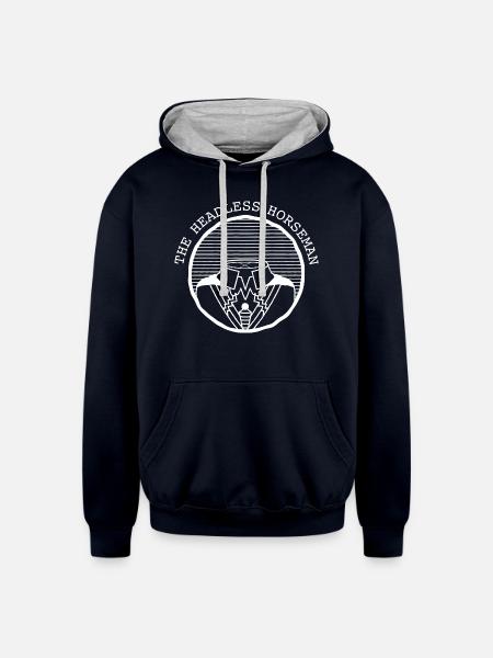 The Headless Horseman - Unisex Contrast Hoodie - navy/heather gray