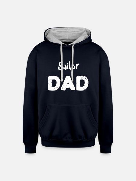 Sailor Dad - Boating - Unisex Contrast Hoodie - navy/heather gray