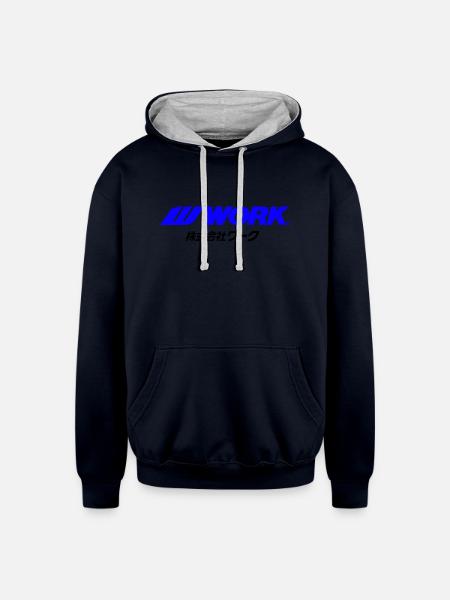 Work Wheels - JDM - Unisex Contrast Hoodie - navy/heather gray