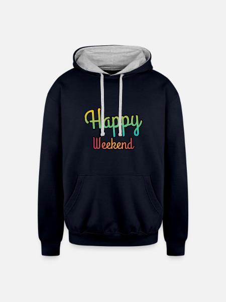 Happy weekend | Weekends - Unisex Contrast Hoodie - navy/heather gray