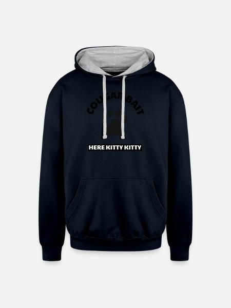 Cougar bait t shirt - Unisex Contrast Hoodie - navy/heather gray