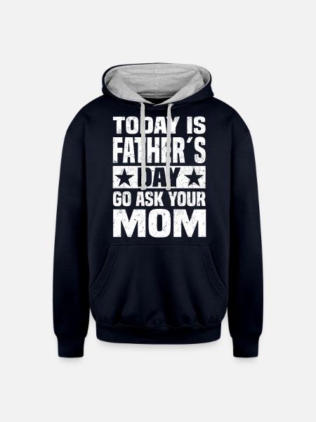 papa - Unisex Contrast Hoodie - navy/heather gray