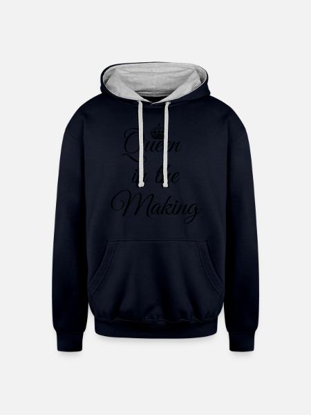 Queen In The Making - Unisex Contrast Hoodie - navy/heather gray