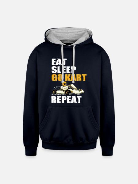 Go Kart - Unisex Contrast Hoodie - navy/heather gray
