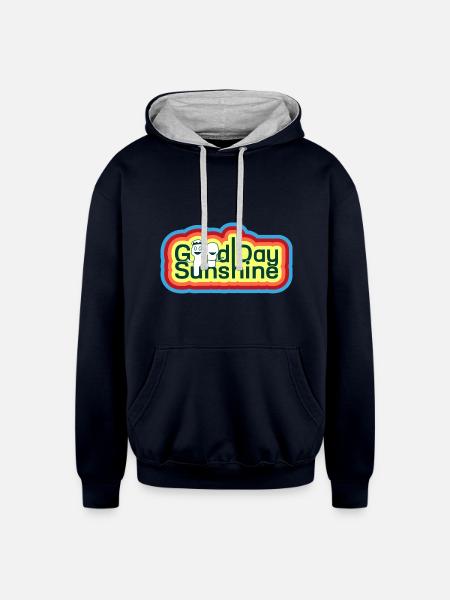 Good Day Sunshine - Unisex Contrast Hoodie - navy/heather gray