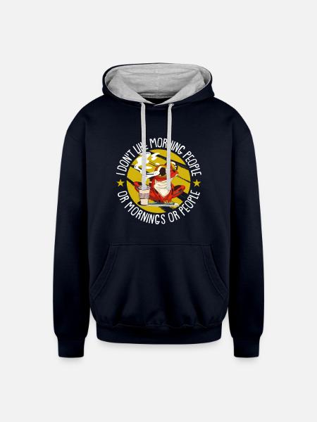 Poison Frog - Unisex Contrast Hoodie - navy/heather gray