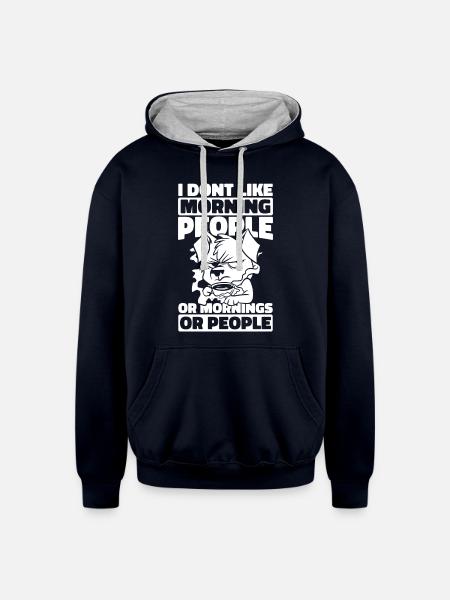 Coffee Dog - Unisex Contrast Hoodie - navy/heather gray