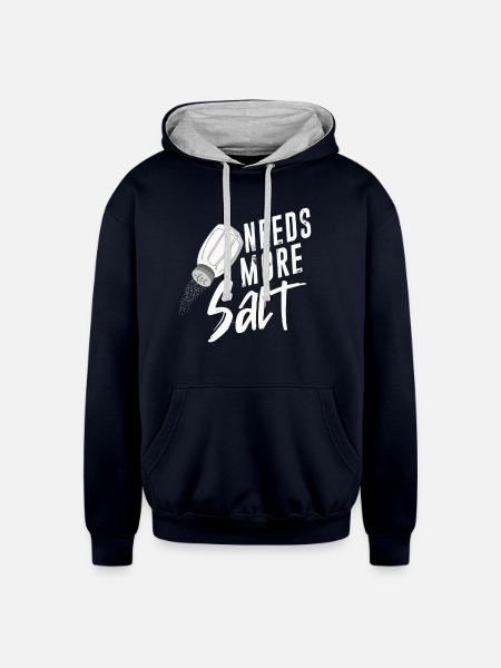 Salt Lovers Needs More Salt - Unisex Contrast Hoodie - navy/heather gray
