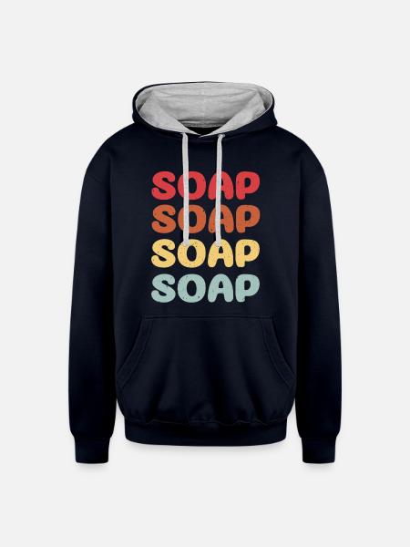 Soap - Unisex Contrast Hoodie - navy/heather gray