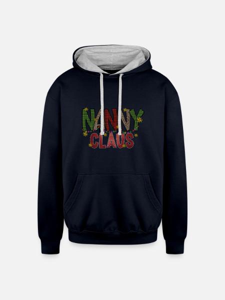 Nanny Claus - Unisex Contrast Hoodie - navy/heather gray