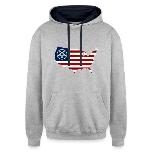 United Satanic America - Unisex Contrast Hoodie