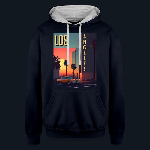 Vintage car in Hollywood Los Angeles - Unisex Contrast Hoodie