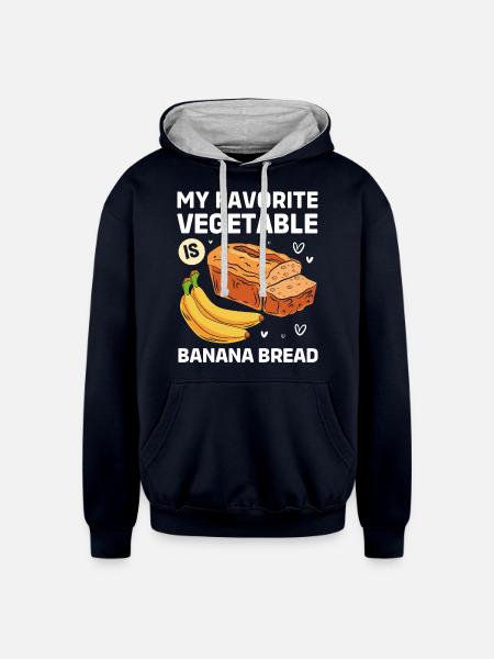 Bread Baking Banana Bread - Unisex Contrast Hoodie - navy/heather gray