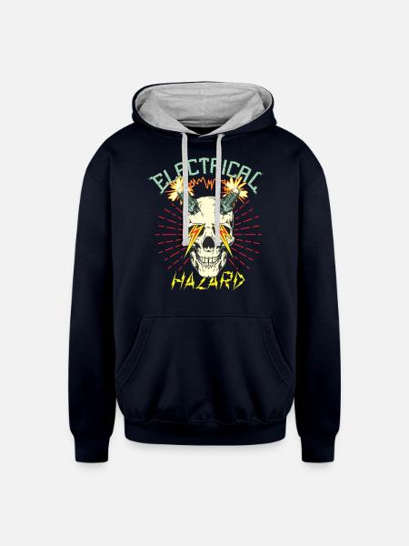 Electrical Hazard - Unisex Contrast Hoodie - navy/heather gray