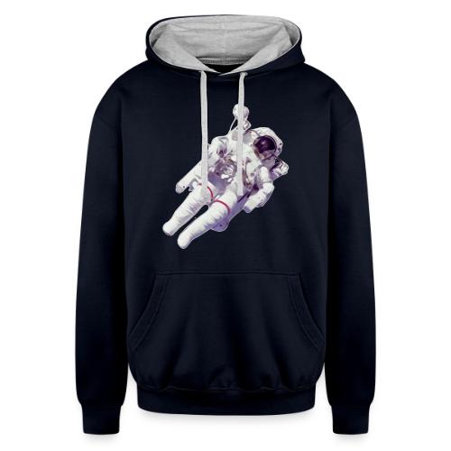 Astronaut floating in space. - Unisex Contrast Hoodie