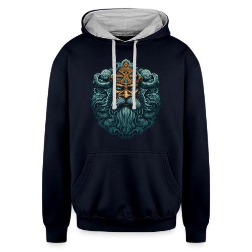 Legendary Viking Warrior: Epic Design - Unisex Contrast Hoodie